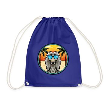 Afghanischer Windhund Hunderasse Cartoon Sonnenbrille Strand - Turnbeutel - Königsblau - Vorne