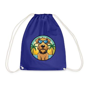 Weich beschichtete Wheaten Terrier Hunderasse Karikatur - Turnbeutel - Königsblau - Vorne