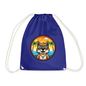 Volpino Italiano Hunderasse Cartoon Sonnenbrille Strand - Turnbeutel - Königsblau - Vorne