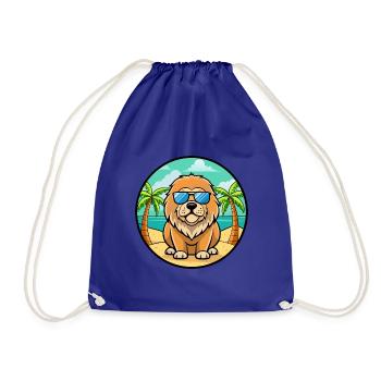 Tibetische Dogge Hunderasse Cartoon Sonnenbrille Strand - Turnbeutel - Königsblau - Vorne