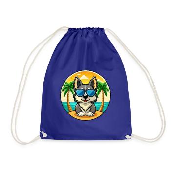 Schwedische Vallhund Hunderasse Cartoon Sonnenbrille Strand - Turnbeutel - Königsblau - Vorne