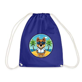 Sporting Lucas Terrier Hunderasse Cartoon Beach - Turnbeutel - Königsblau - Vorne