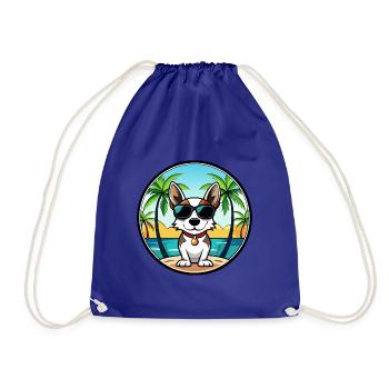 Rat Terrier Hund Rasse Cartoon Sonnenbrille Strand - Turnbeutel - Königsblau - Vorne