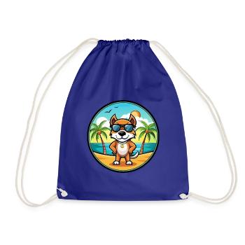 Pointer Dog Breed Cartoon Sunglasses Beach - Drawstring Bag - royal blue - Front