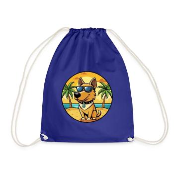 Polnische Jagdhunderasse Cartoon Sonnenbrille Strand - Turnbeutel - Königsblau - Vorne