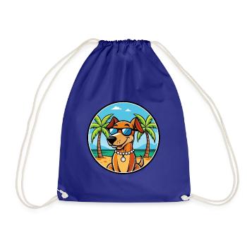 Polnische Jagdhunderasse Cartoon Sonnenbrille Strand - Turnbeutel - Königsblau - Vorne