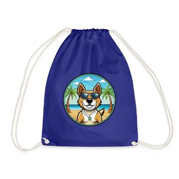 Teddy Roosevelt Terrier Hunderasse Cartoon Strand - Turnbeutel - Königsblau - Vorne