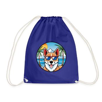 Norwegische Lundehund Hunderasse Cartoon Sonnenbrille - Turnbeutel - Königsblau - Vorne