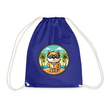 Milieu Asiatique Ovtcharka Chien Race Dessin Animé Plage - Sac de sport léger - bleu roi - Devant