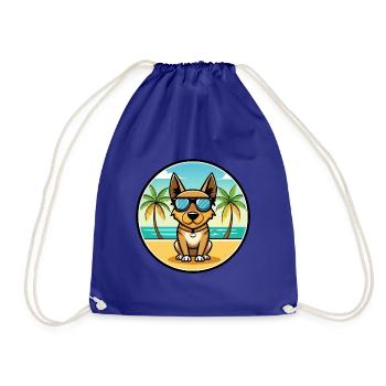 Lancashire Heeler Hunderasse Cartoon Sonnenbrille Strand - Turnbeutel - Königsblau - Vorne