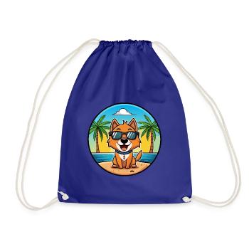 Kyi Leo Hunderasse Cartoon Sonnenbrille Strand - Turnbeutel - Königsblau - Vorne