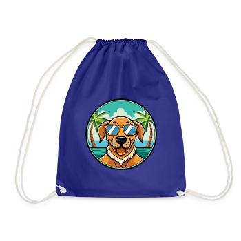 Dänische Broholmer Hunderasse Cartoon Sonnenbrille Strand - Turnbeutel - Königsblau - Vorne