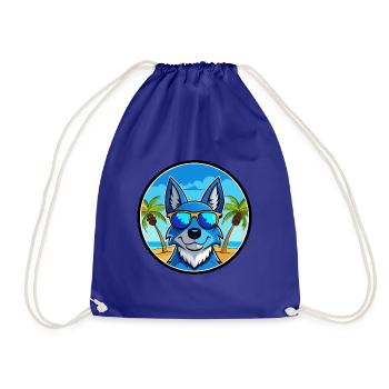 Blue Heeler Hunderasse Cartoon Sonnenbrille Strand - Turnbeutel - Königsblau - Vorne