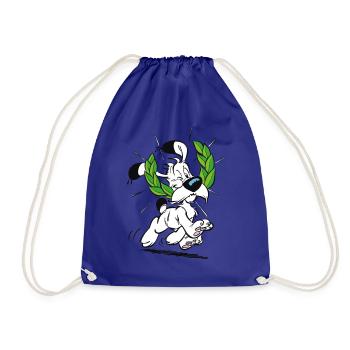 Asterix & Obelix Idefix Mit Lorbeerkranz - Turnbeutel - Königsblau - Vorne