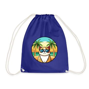 Exotische Kurzhaarkatze Rasse Cartoon Sonnenbrille Strand - Turnbeutel - Königsblau - Vorne