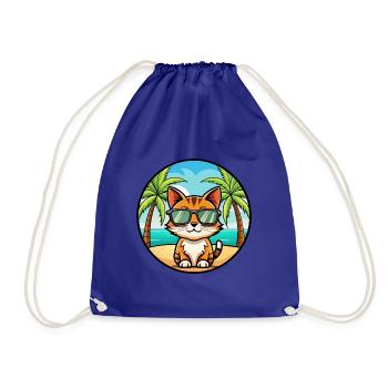 Somali Shorthair Cat Breed Cartoon Sunglass Beach - Sac de sport léger - bleu roi - Devant