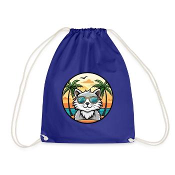 Selkirk Rex Cat Breed Cartoon Lunettes de soleil Beach - Sac de sport léger - bleu roi - Devant