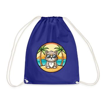 Laperm Cat Breed Cartoon Lunettes de soleil Beach - Sac de sport léger - bleu roi - Devant