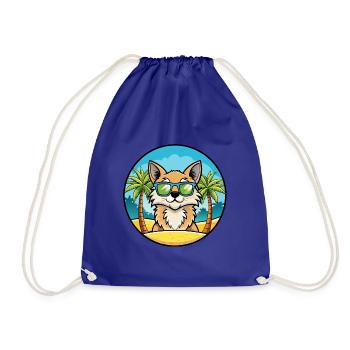 Lunettes de soleil de dessin animé de race de chat à poil long allemand plage - Sac de sport léger - bleu roi - Devant