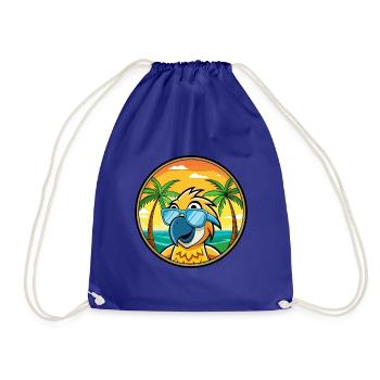Perroquet Drôle Dessin Animé Plage Été Lunettes De Soleil Cool - Sac de sport léger - bleu roi - Devant