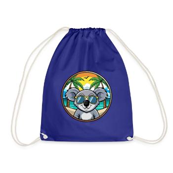 Koala Lustige Cartoon Sommer Strand Sonnenbrille Cool - Turnbeutel - Königsblau - Vorne