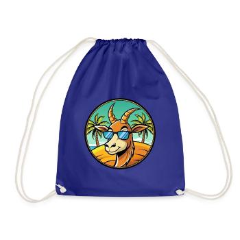 Antelope Funny Cartoon Summer Beach Sunglasses - Drawstring Bag - royal blue - Front