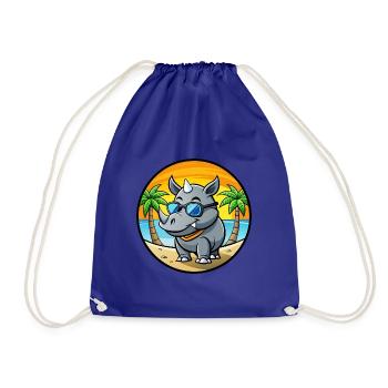 Rhino Lustige Cartoon Sommer Strand Sonnenbrille Cool - Turnbeutel - Königsblau - Vorne