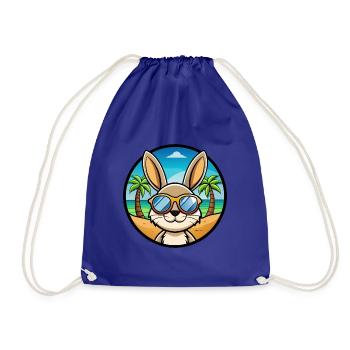 Kaninchen Lustige Cartoon Sommer Strand Sonnenbrille Cool - Turnbeutel - Königsblau - Vorne