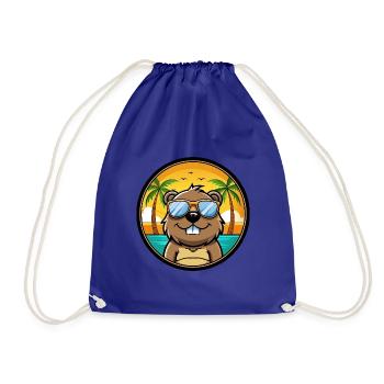 Biber Lustige Cartoon Sommer Strand Sonnenbrille Cool - Turnbeutel - Königsblau - Vorne