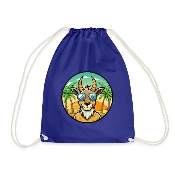 Antelope Funny Cartoon Summer Beach Sunglasses - Drawstring Bag - royal blue - Front
