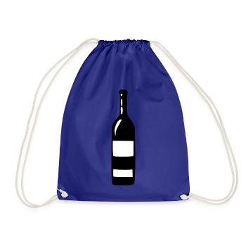 Wine Wine Bottle White Wine Red Wine Gift - Drawstring Bag - royal blue - Front