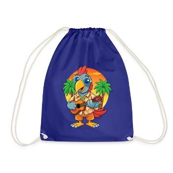 Drôle de perroquet d’été plage lunettes de soleil hawaïenne - Sac de sport léger - bleu roi - Devant