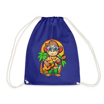 Lunettes de soleil de plage d’été de dessin animé de singe drôle - Sac de sport léger - bleu roi - Devant