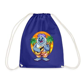Drôle Yeti Dessin Animé Plage D’été Lunettes De Soleil Guitare - Sac de sport léger - bleu roi - Devant