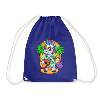 Lustige Einhorn Cartoon Sommer Strand Sonnenbrille - Turnbeutel - Königsblau - Vorne
