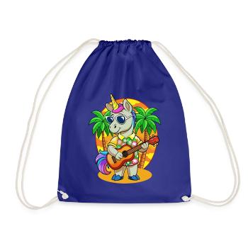 Lustige Einhorn Cartoon Sommer Strand Sonnenbrille - Turnbeutel - Königsblau - Vorne