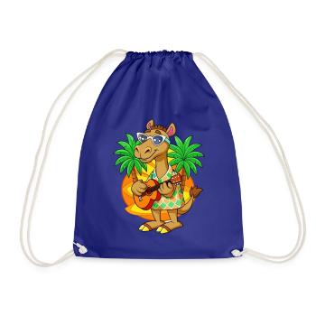 Drôle Camel Dessin animé Plage d’été Lunettes de soleil Guitare - Sac de sport léger - bleu roi - Devant