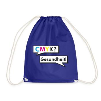 CMYK Grafiker Nerd Spruch Geschenk Shirt - Turnbeutel - Königsblau - Vorne