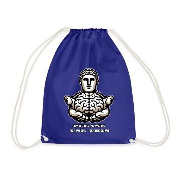 S’il vous plaît utilisez ce cerveau - conception stoïque amusante - Sac de sport léger - bleu roi - Devant