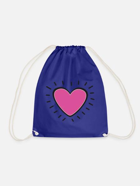 Pink Heart Burst Logo - Turnbeutel - Königsblau