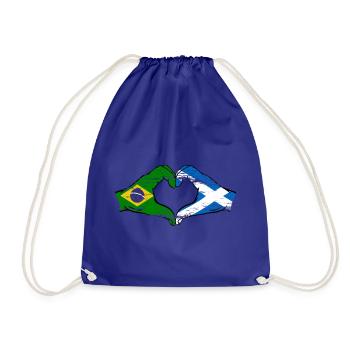 Brésil Ecosse drapeau mains forme de coeur utilisé - Sac de sport léger - bleu roi - Devant
