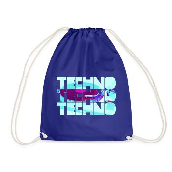 Techno Neon Muster - Turnbeutel - Königsblau - Vorne