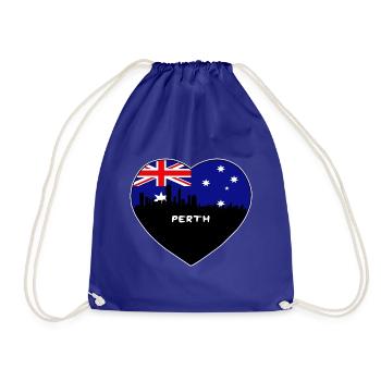 Perth Australien Flagge Skyline Reise Souvenir - Turnbeutel - Königsblau - Vorne