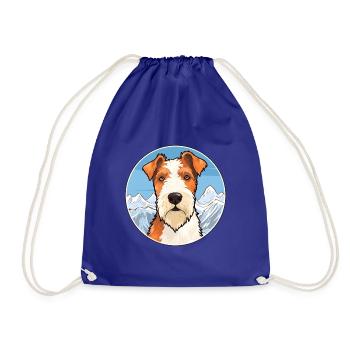 Draht Foxterrier Hunderasse Karikatur Kawaii Watercol - Turnbeutel - Königsblau - Vorne