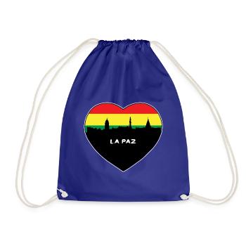 La Paz Bolivien Flagge Skyline Reise Souvenir - Turnbeutel - Königsblau - Vorne