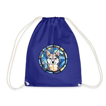 Alaskan Klee Kai Hunderasse Buntglas Bunt - Turnbeutel - Königsblau - Vorne