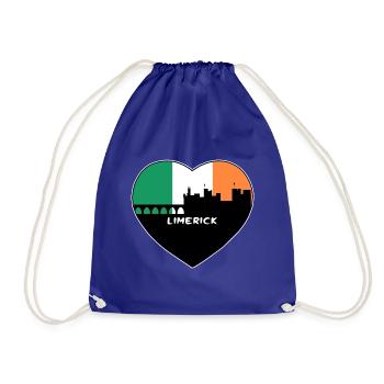 Limerick Irland Flagge Skyline Reise Souvenir - Turnbeutel - Königsblau - Vorne