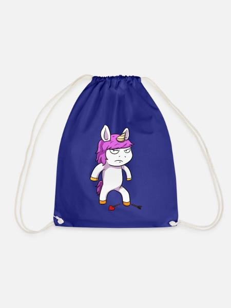 Angry Unicorn Wütendes Einhorn - Turnbeutel - Königsblau