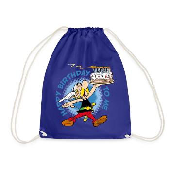 Asterix & Obelix Asterix Alles Gute Zum Geburtstag - Turnbeutel - Königsblau - Vorne