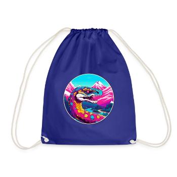 Schlange Aquarell Karikatur Kawaii Haustier Tier Farbefu - Turnbeutel - Königsblau - Vorne